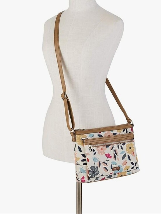 RELIC BY FOSSIL Handbags - RELIC Floral Crossbody Bag with Taupe Trim